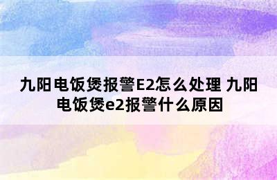 九阳电饭煲报警E2怎么处理 九阳电饭煲e2报警什么原因